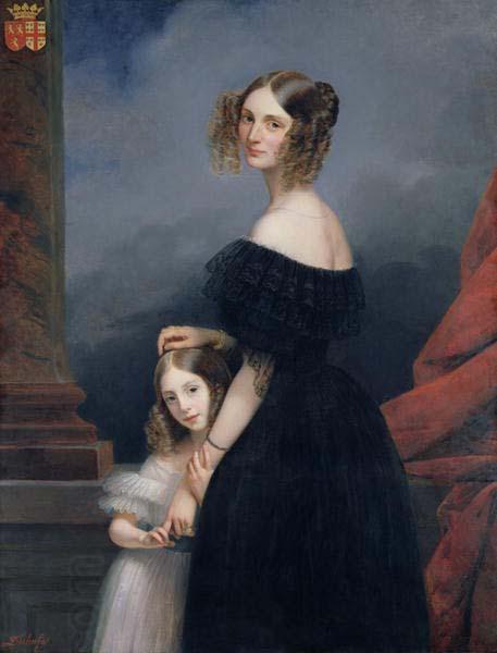 unknow artist Anne-Louise Alix de Montmorency, with her daughter China oil painting art